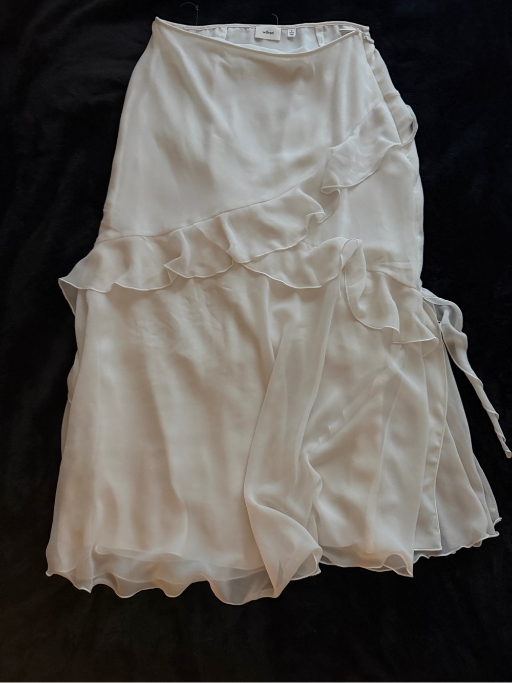 Wilfred Cream Ruffle Wrap Skirt